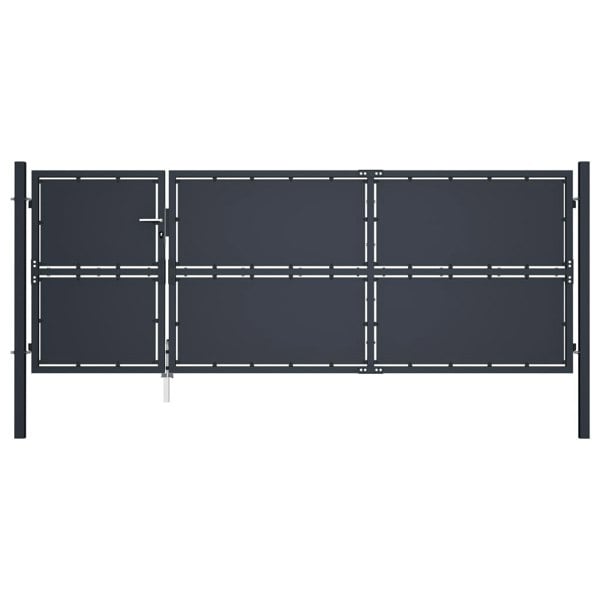 Berkfield Garden Gate Steel 350x125 cm Anthracite