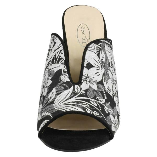 Spot On Ladies Spot On High Chunky Heel Mules