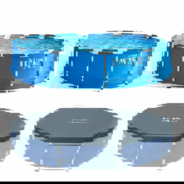 Intex Metal Frame Pool And A Pool Cover - 10FT