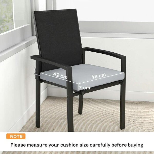 Set of 6 Outdoor Seat Cushions with Machine Washable Cover, Water Repellent Seat Cushions Light Grey