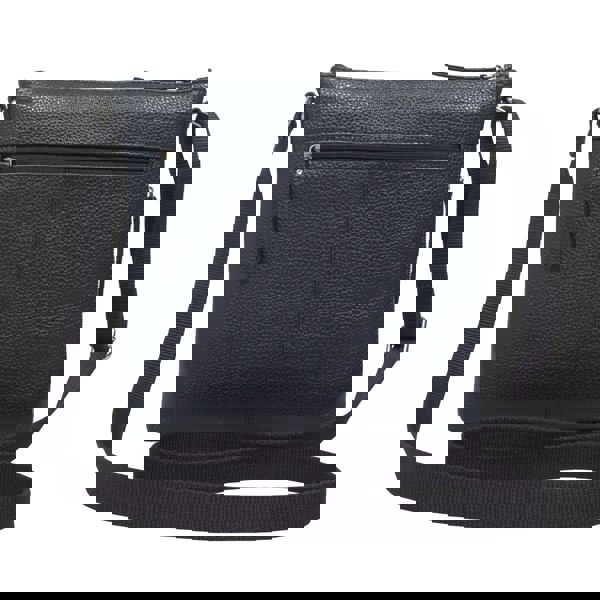 Assots London 'CORI' Navy Pebble Grain Real Leather Crossbody Bag