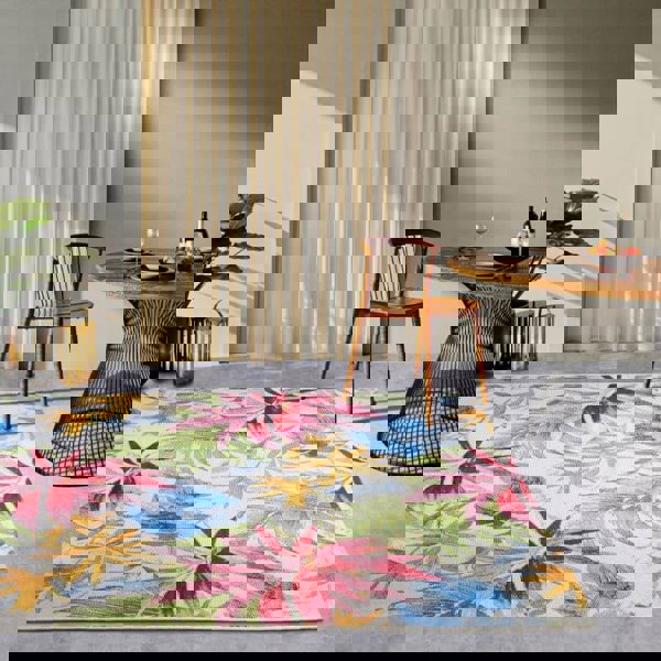 The Rugs Floral Design Indoor-Outdoor Rug -Vibrant & Durable