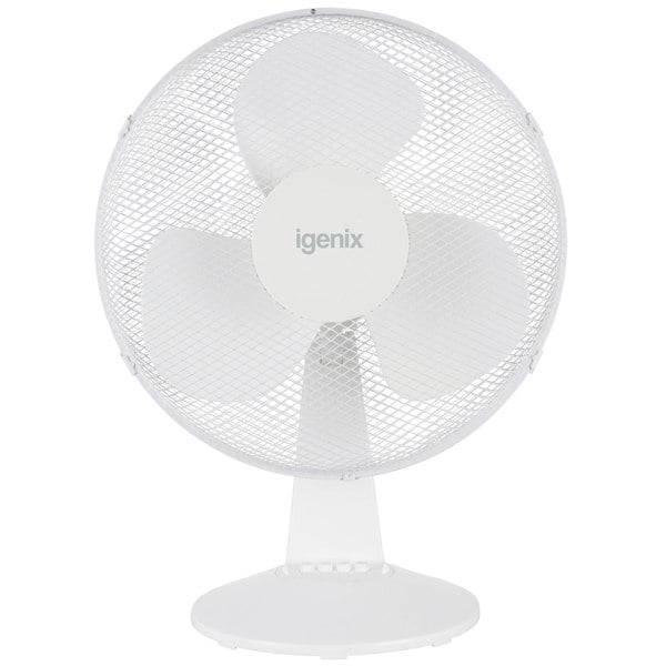 igenix 16 Inch Desk Fan, 3 Speeds, White