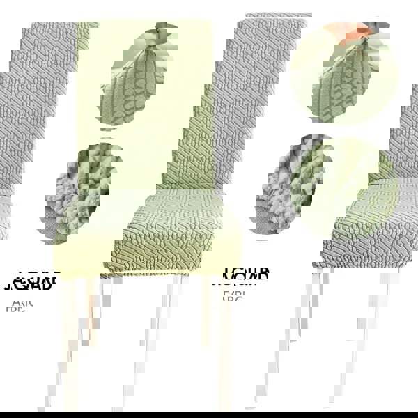 Anyseat Cypress Green Checkered Line Elastic Chair Cover for Dining Room