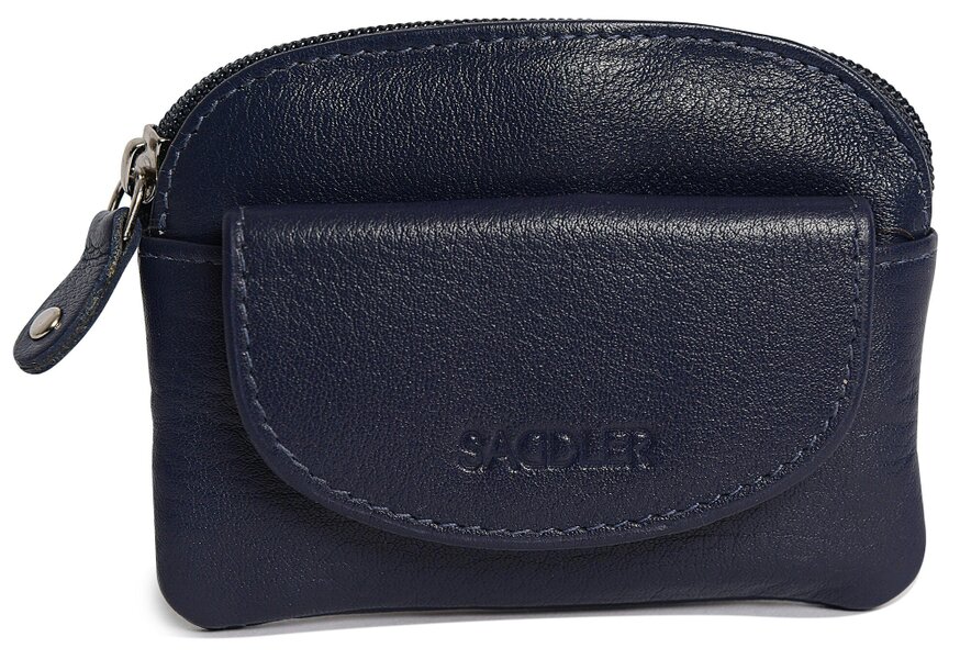 SADDLER Compact Leather Zip-Top Coin Purse "Molly" – Handmade by Saddler | RFID Protected & Gift Boxed | With Front Pocket & Interior Key Ring