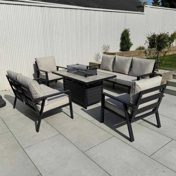 DS Living Aluminium Firepit Sofa Set Beige