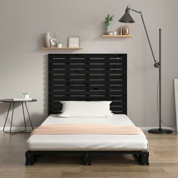 Berkfield Wall Headboard Black 81x3x91.5 cm Solid Wood Pine