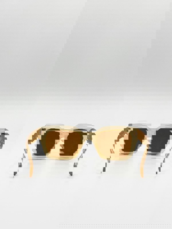 SVNX Oversized Square Sunglasses In Matte Honey