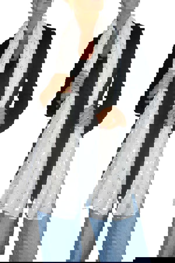 Paulo Due Silver Hearts Lightweight Cotton Scarf