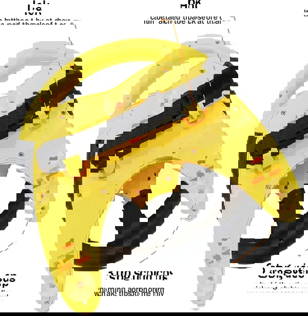 deAO Toys Children's Educational Toys Car Back Seat Driving Steering Wheel Simulation Driving Steering Wheel Toy Yellow