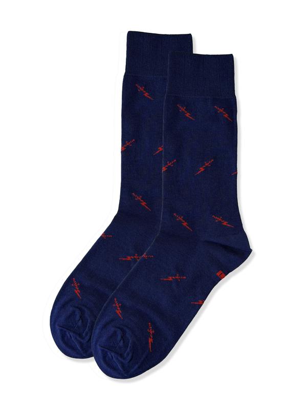 Jemsox Lightning Daggers (Blue) Premium Socks | Cotton Pattern Socks by Jemsox
