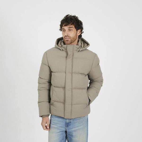 Brave Soul Taupe Hooded Padded Jacket - Taupe Image 1