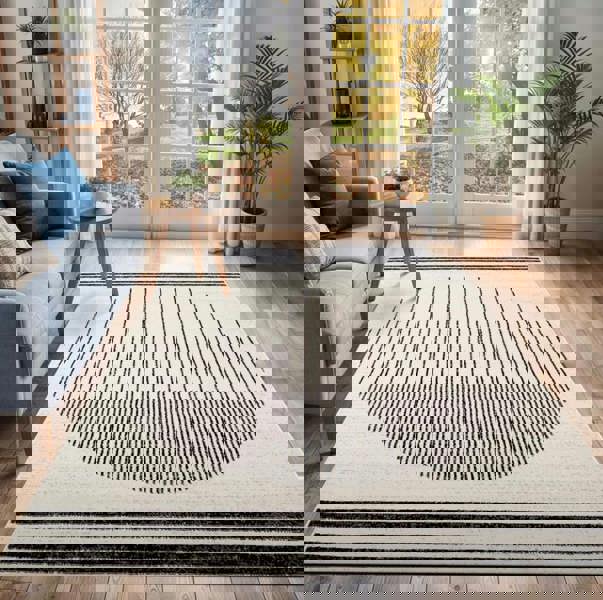 Livabliss Pisa-Geometric Black Grey Ivory Modern Rug