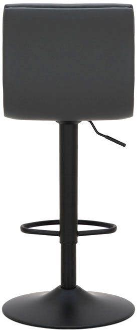 Lamboro Aldo Charcoal Grey Bar Stool - Swivel Gas Lift with Matt Black Footrest
