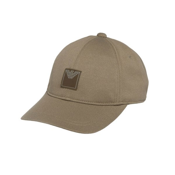 Emporio Armani Woven Beach Piquet Baseball Cap Walnut