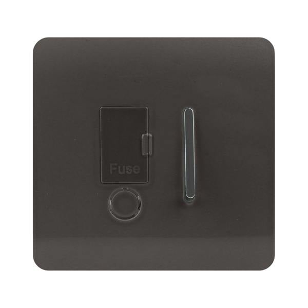 Trendi Switch 13 Amp Fused Spur with Flex Outlet in Dark Mocha Brown