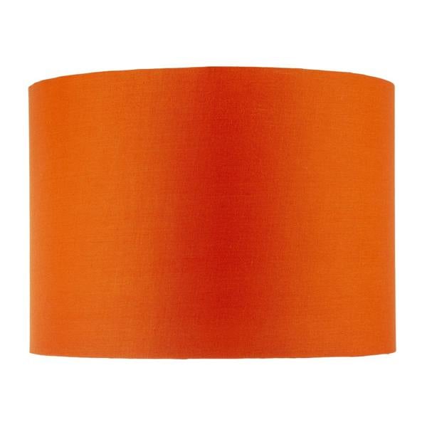 Contemporary Drum Lamp Shade in Vibrant Orange Cotton Blend Fabric Image 4