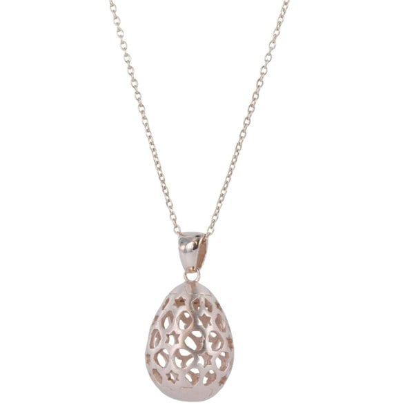 Sterling Silver Filigree Egg Pendant - Reeves & Reeves