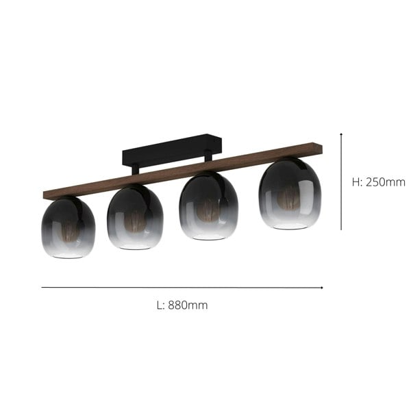EGLO Filago Ombre Glass 3-Light Ceiling Fixture