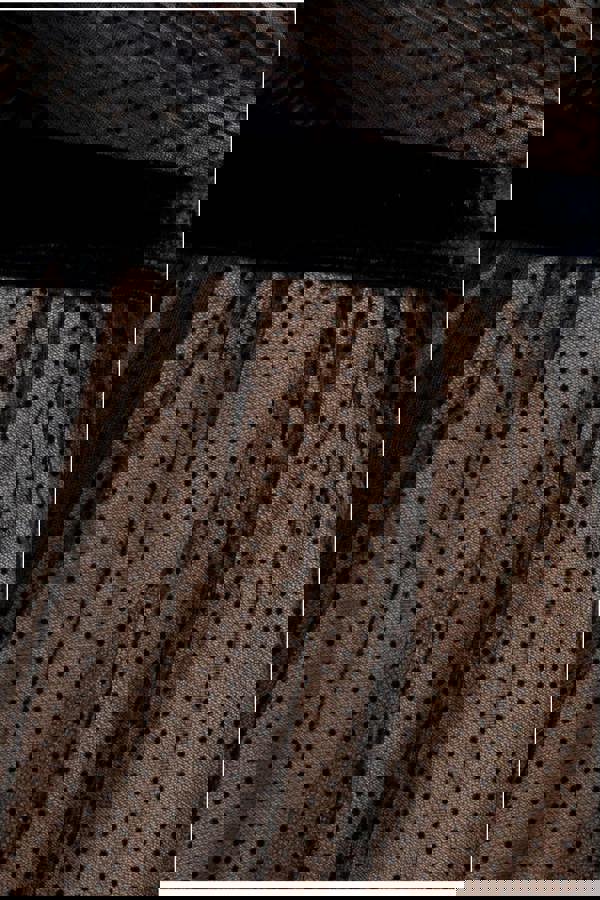 Dobby Mesh Off The Shoulder Princess Maxi Dress - Black DR4308