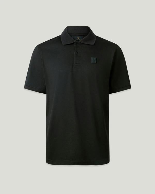 Belstaff Mens Steel Polo Shirt - Black | CHO | Designer Mens Short Sleeve Polo Shirts