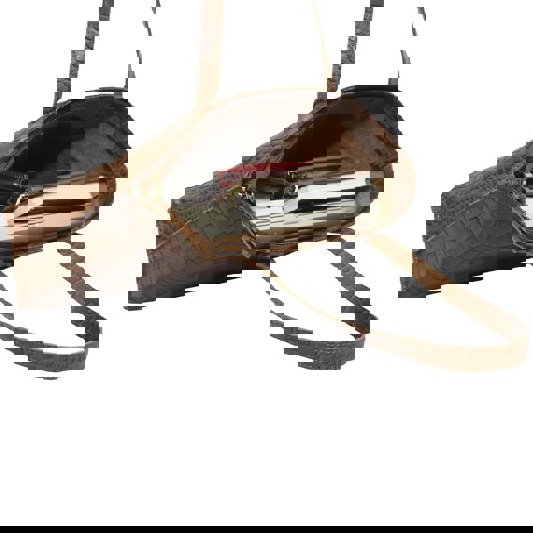 Assots London 'AGNES' Tan Croc Real Leather Designer Tote Bag