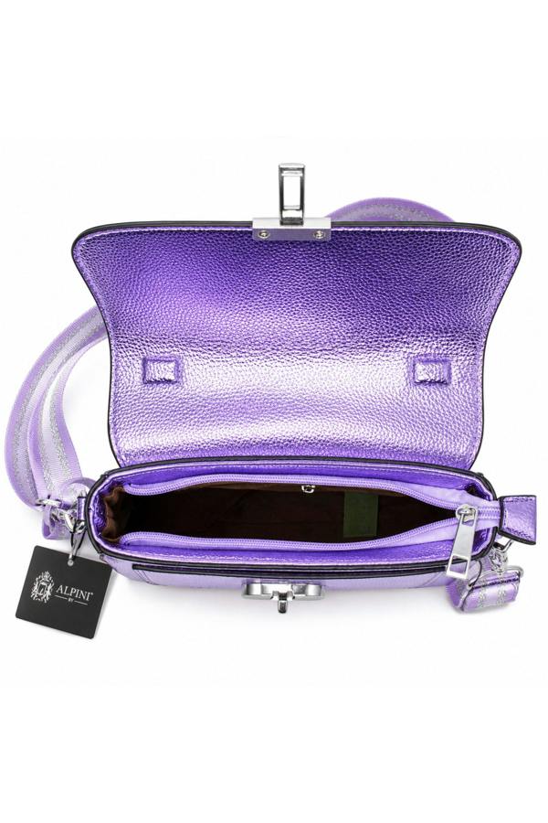 Kitise Metallic Crossbody Bag with Adjustable Wide Strap Turn Lock