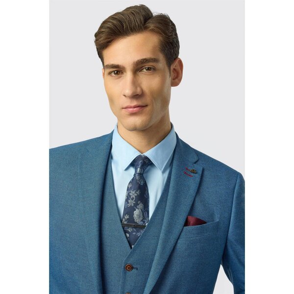 Antique Rogue Slim Fit Blake Blue Texture Jacket