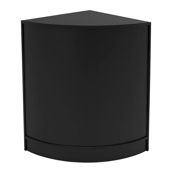 Luna LED Shop Counter Set in sleek black, featuring a modern triangular design with a smooth matte finish and rounded edges