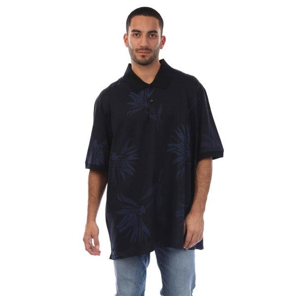 Boss Mens C-Parris Floral Jacquard Polo Shirt - Blue