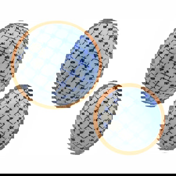 Artisan Furniture Blue and White Wooden Bowl Set of 2