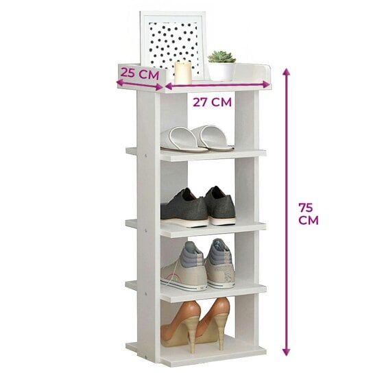 Neo White Multi-Layer Wooden Shoe Rack