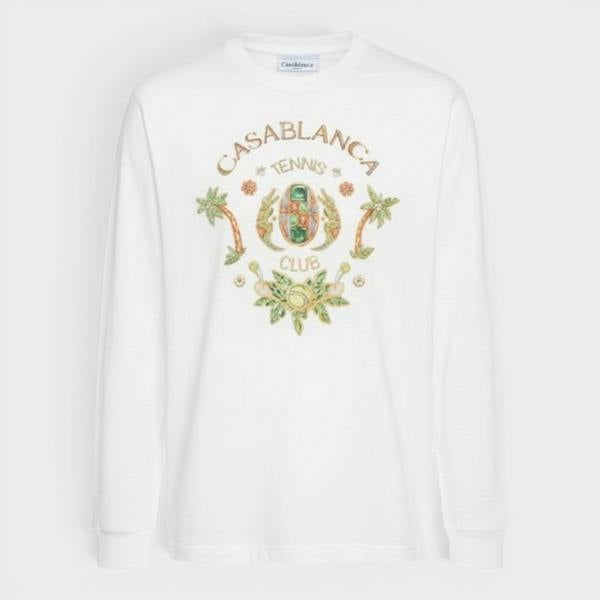 Casablanca Joyaux D'Afrique Tennis Club Long Sleeve T-Shirt White