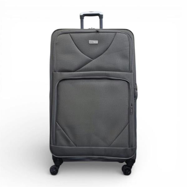 Infinity Luggage Soft Shell Lightweight Nylon Suitcase Set 4 Wheel Travel Case Holiday Bags