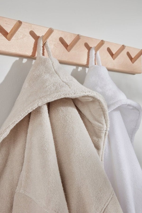 Mister You Bamboo Towelling Robe in Cloud White - Robes