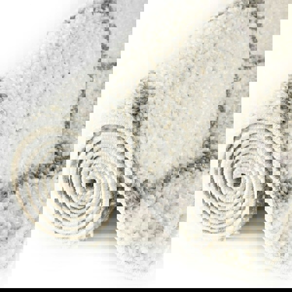 Trellis Design Thick Shaggy Area Rugs Ivory