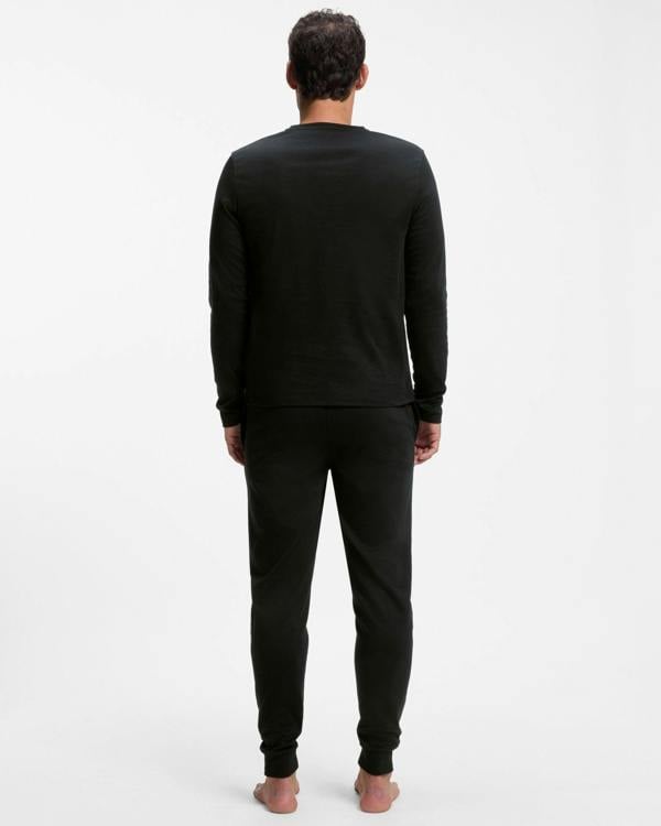 BOSS Orange Xmas Long Pyjama Set - Black 001 | CHO | Designer Mens,Pyjamas Loungewear & Robes,Pyjamas