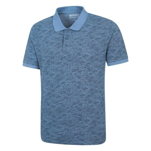 Mountain Warehouse Mens Dawnay Textured Pique Polo Shirt - Corn Blue - Corn Blue - S - 95% Cotton/5% Polyester