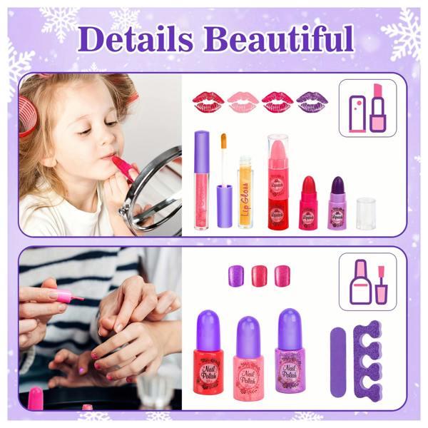 45-Piece Makeup Play Set with Washable Makeup Brushes
