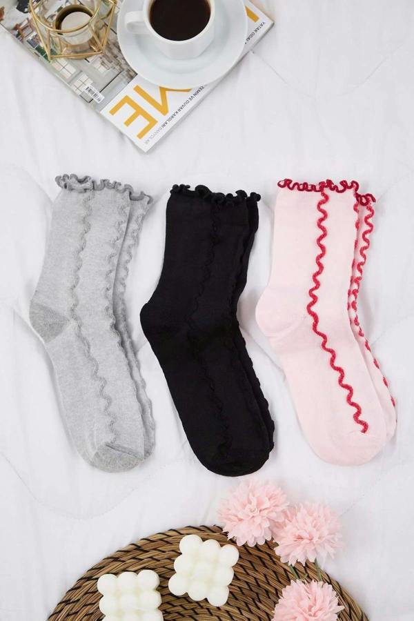 WOVCOR 3-Pack Stripe Jacquard Knit Socks