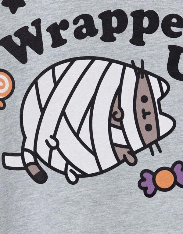Pusheen Girls Grey Halloween Mummy Short Sleeved T-Shirt
