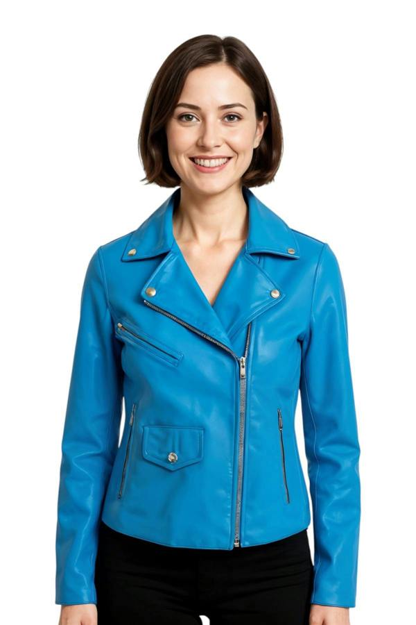 Infinity Leather Women's Classic Brando Biker Leather Jacket - Broome