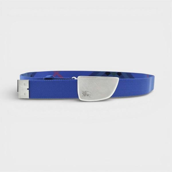Burberry Check Webbing Shield Belt Blue 30mm