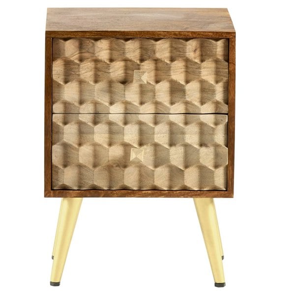IH Design Camille Retro 2 Drawer Side Table