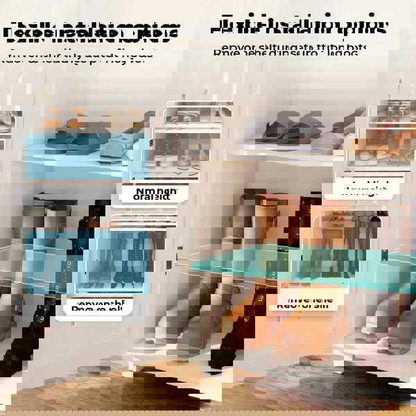 Levede Shoe Cabinet Storage Cupboard Wooden Footwear Stand Rack 2 Doors White