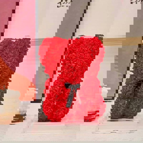 smartbies Rose Bear With Ribbon Rose Petals Teddy Bear Romantic Rose Petal Gift for Women