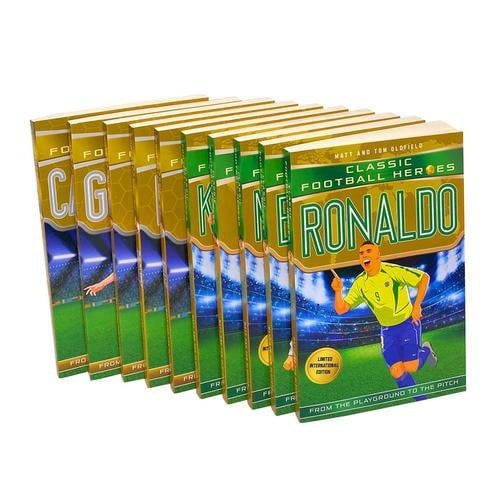 Classic Football Heroes Legend Series Collection 10 Books Set Ronaldo Maradona Figo Beckham Klinsm..