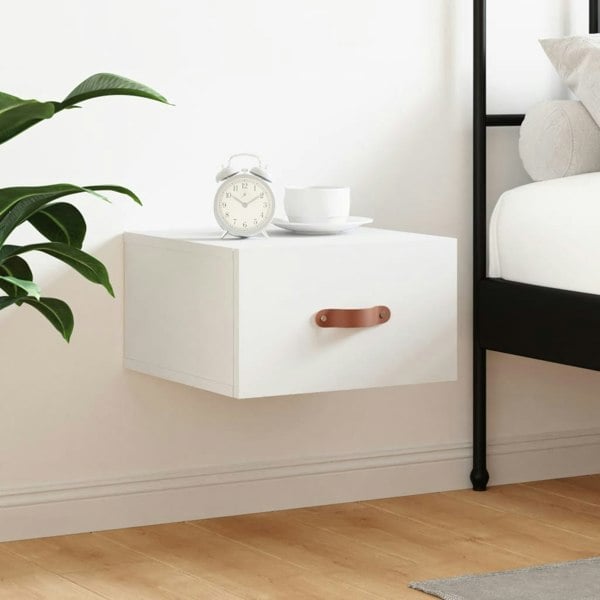 Berkfield Wall-mounted Bedside Cabinet White 35x35x20 cm