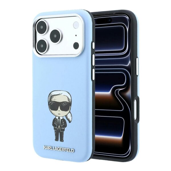 Karl Lagerfeld Smooth Karl Bodies Sketch Case with MagSafe for iPhone 17/18 Pro Max 6.9" Light Blue - KLHMP18X6PWKIKDB