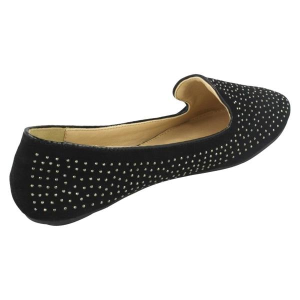 Spot On Ladies Spot On Flat Diamante Ballerina